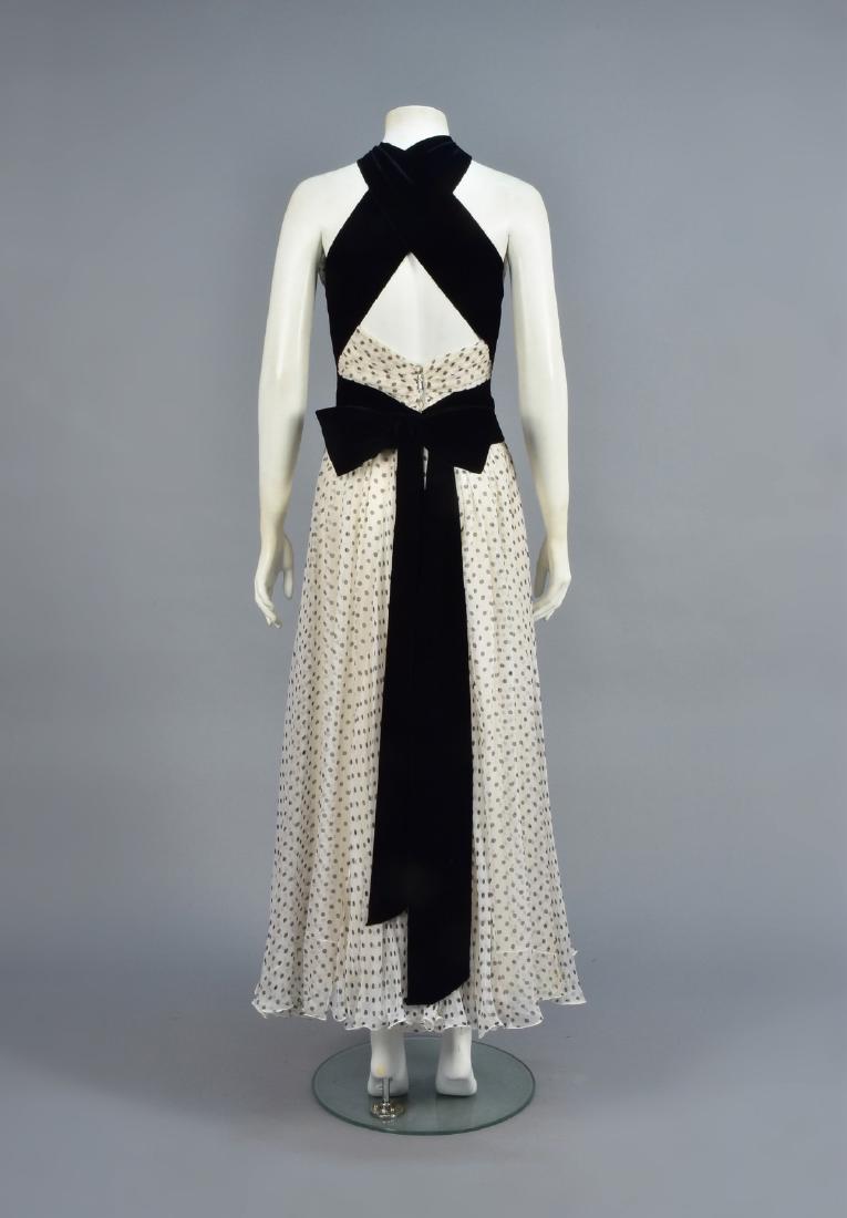 JACQUELINE de RIBES DOTTED CHIFFON HALTER GOWN, 1970s (1 of 5)