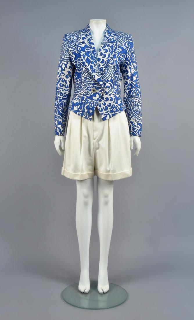 YVES SAINT LAURENT COTTON JACKET and SHORTS, 1980s (1 of 4)