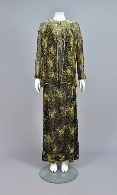 HALSTON BEADED FIREWORKS GOWN and JACKET, FALL 1980 (1 of 6)