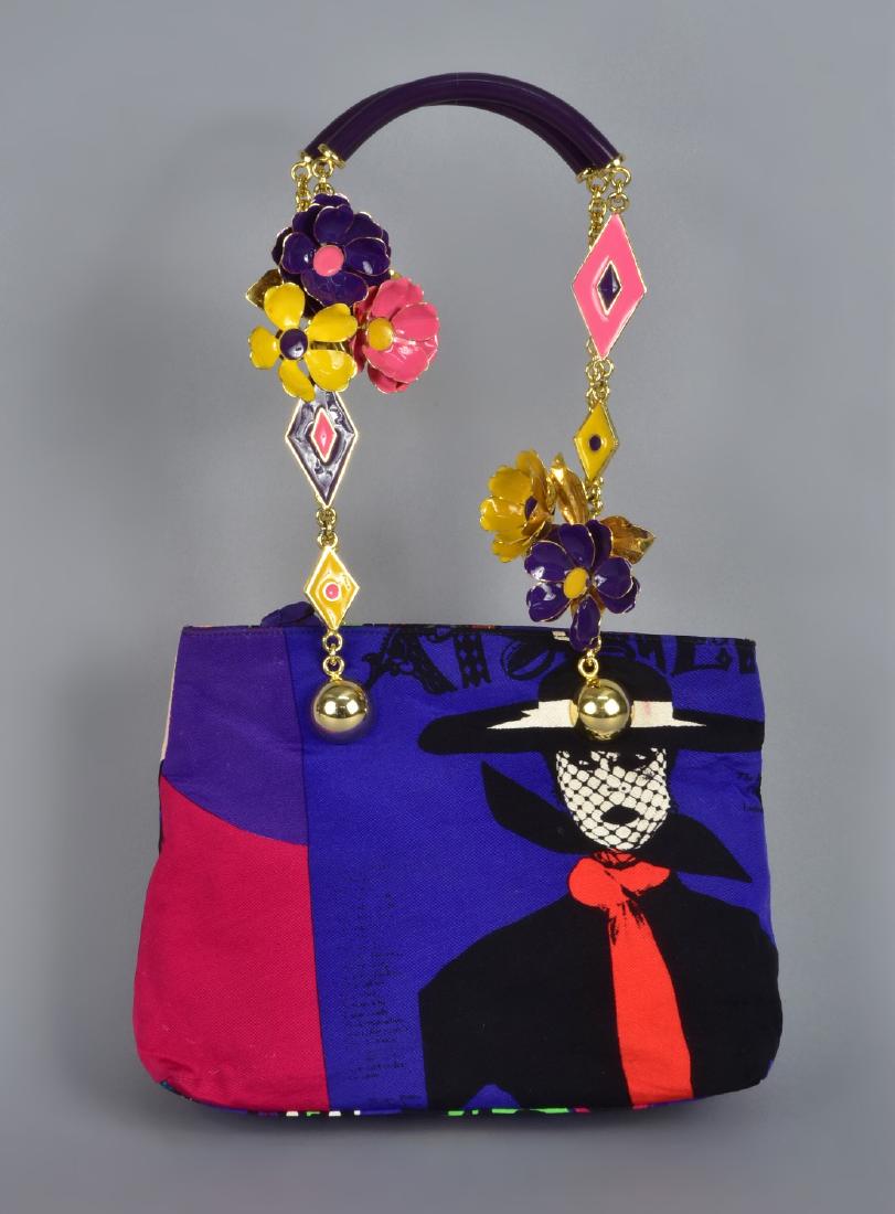 VERSACE NOVELTY HANDBAG with ENAMELED FLOWERS, 1990 (1 of 4)