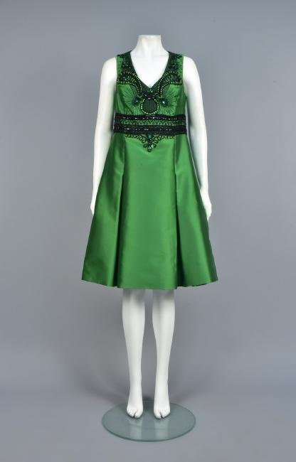 CAROLINA HERRERA EMBELLISHED SILK COCKTAIL DRESS (1 of 5)