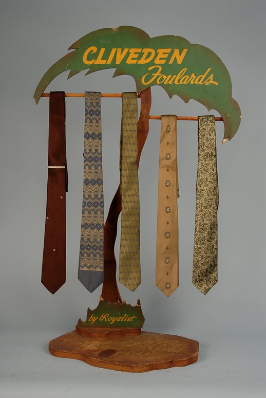 FIVE ADRIAN NECKTIES, MID 20th C All with Adrian l: FIVE ADRIAN NECKTIES, MID 20th C All with Adrian label, various designs including one deadstock havng paper Adrian label with price attached. Together with a pair of Balenciaga lady's gloves. Excellen