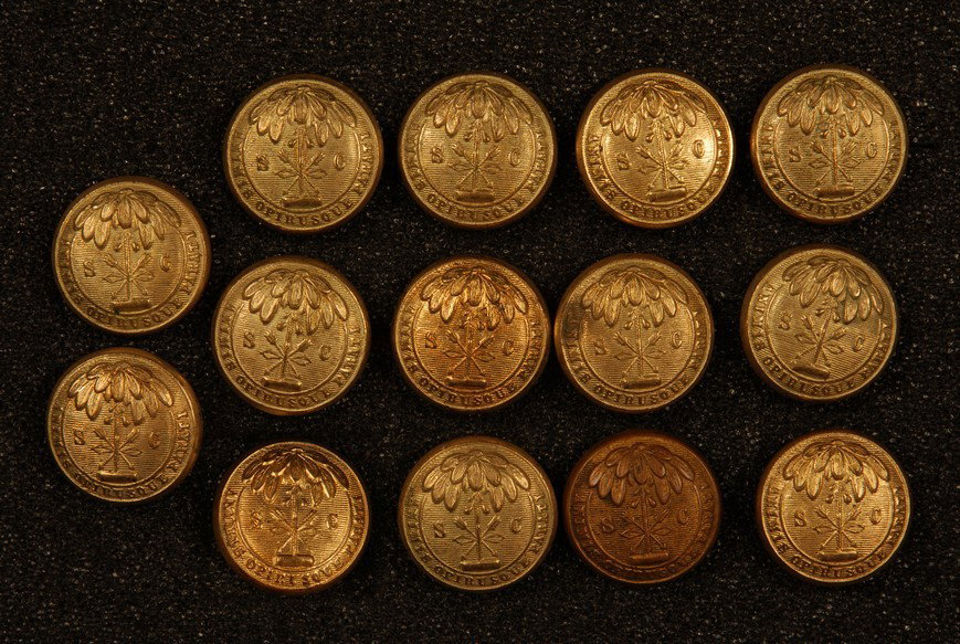 FOURTEEN CIVIL WAR ERA SOUTH CAROLINA MILITIA BUTTO