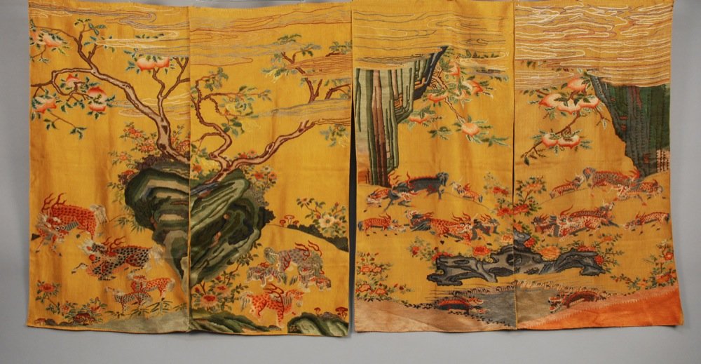 FOUR CHINESE SILK PANELS, EARLY 20th C. Each having (1 of 5)