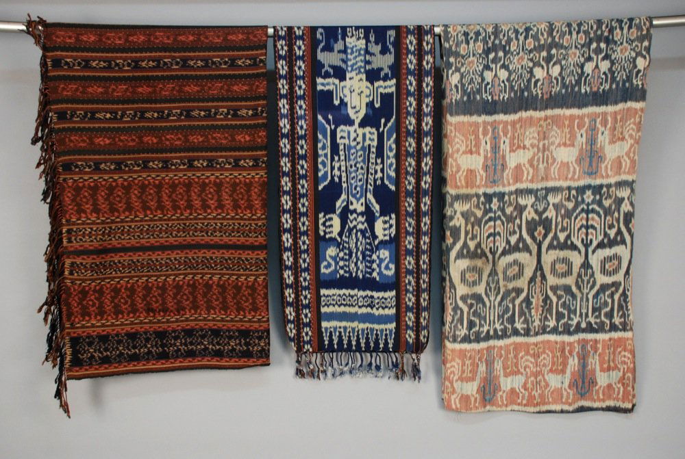 THREE INDONESIAN IKATS, MID 20th C. Two Sumba weaves in (1 of 4)