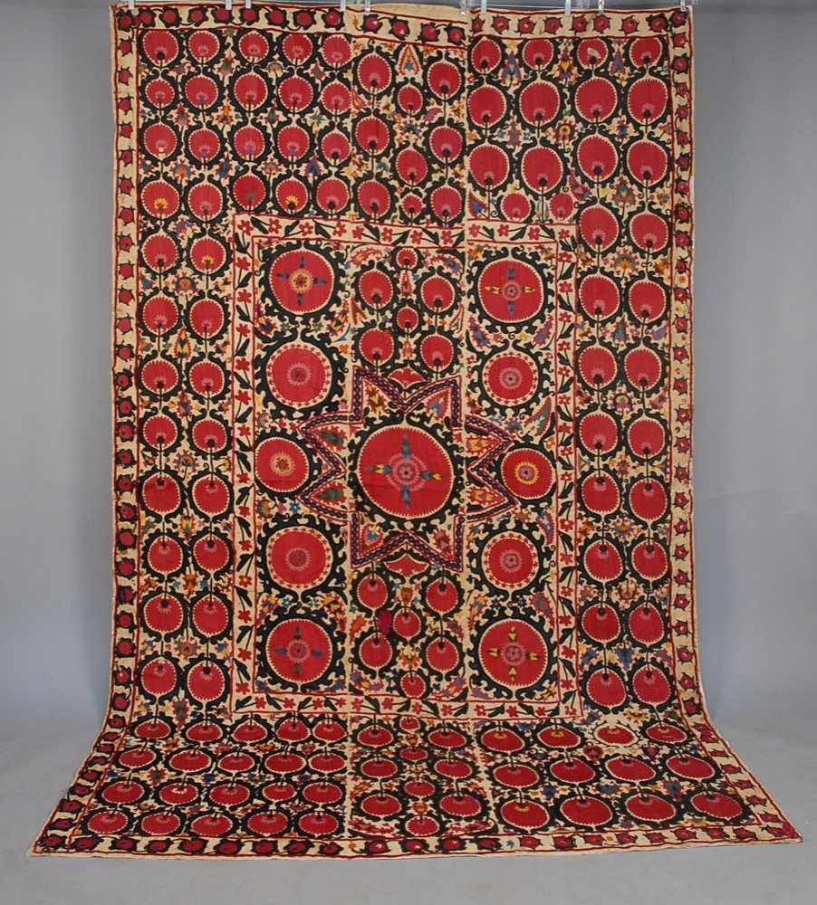 TASHKENT SUZANI, EARLY 20th C. Allover design of small (1 of 4)