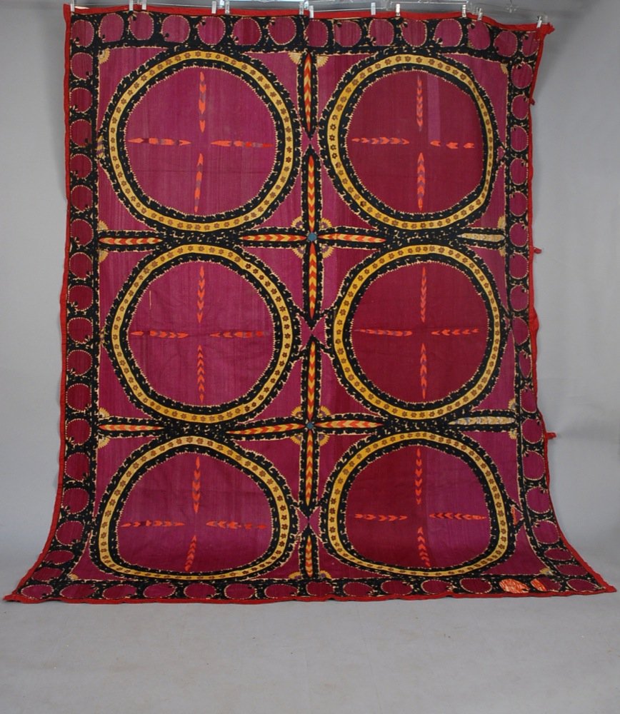 TASHKENT SUZANI, EARLY 20th C. Design of six large (1 of 5)