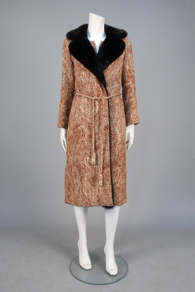NINA RICCI PARIS DRESS and COAT ENSEMBLE, 1960s. Brown (1 of 6)