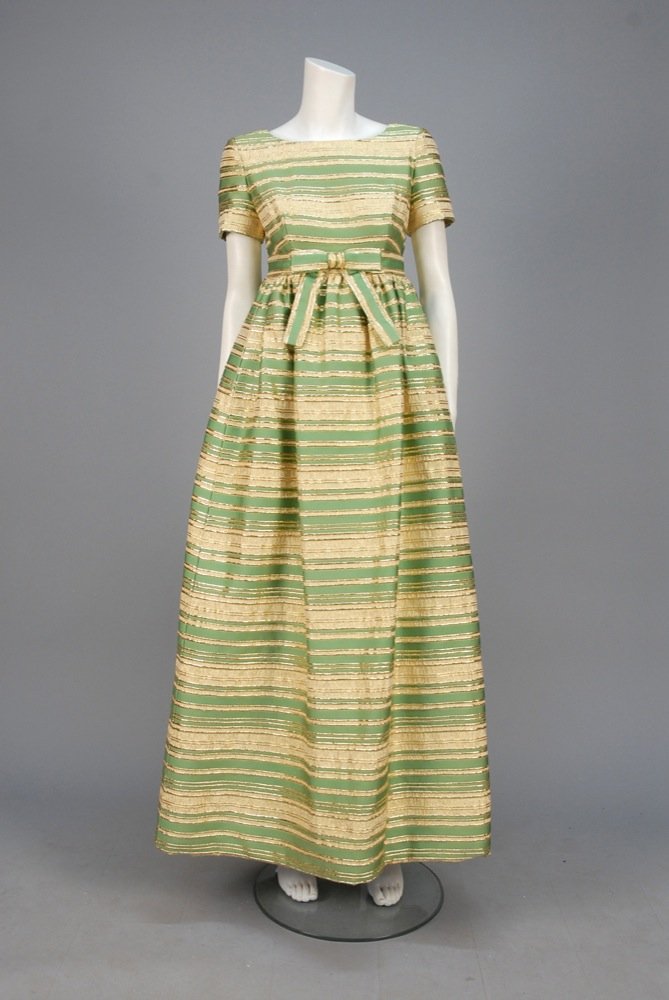 RICHARD TAM WOOL and METALLIC EVENING GOWN, c. 1967. (1 of 3)