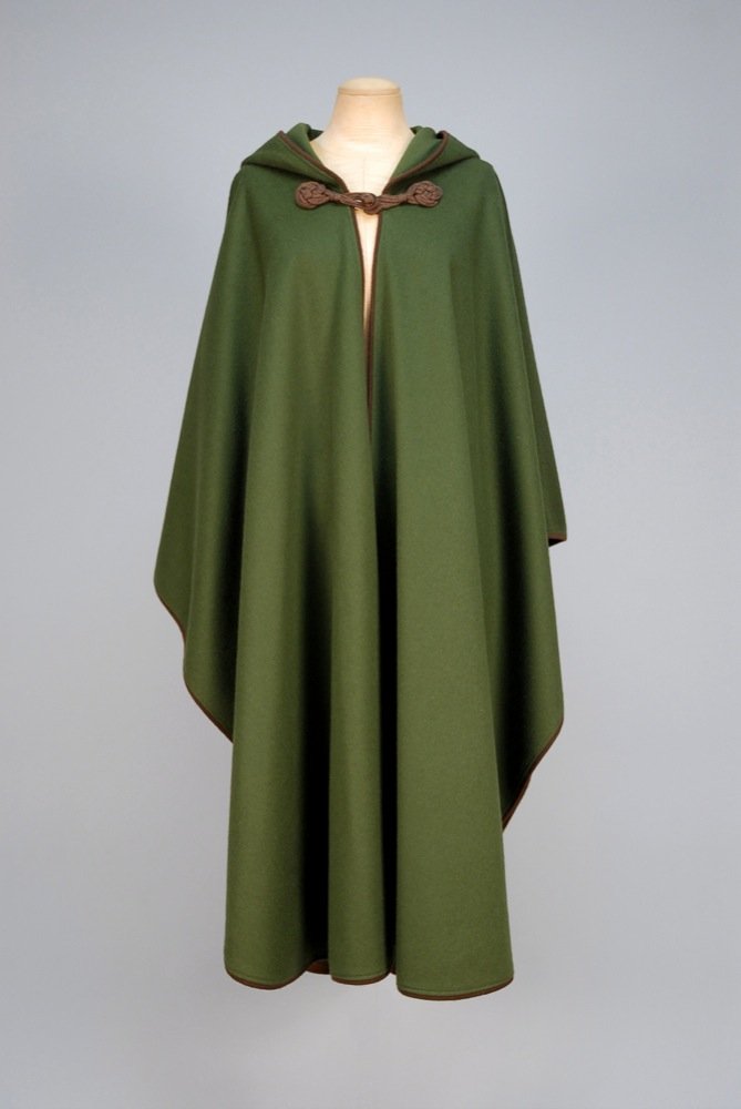 SAINT LAURENT RIVE GAUCHE HOODED WOOL CAPE, 1970s. (1 of 4)