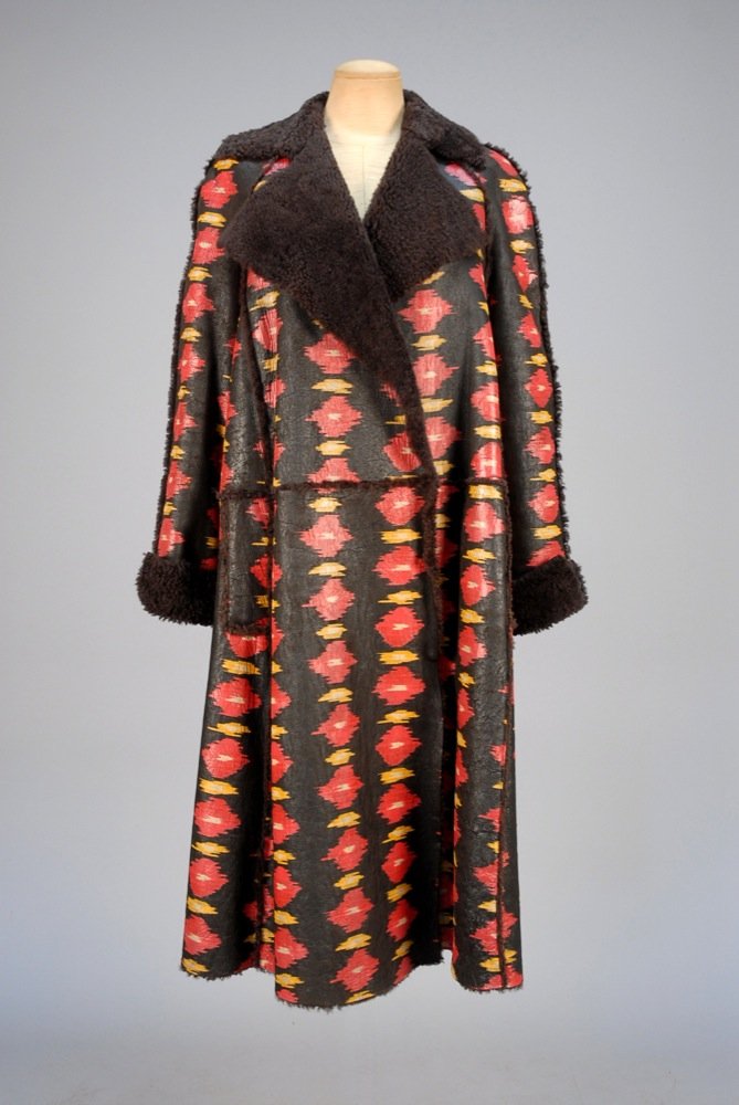 OSCAR de la RENTA IKAT PATTERN SHEARLING COAT. Dark (1 of 4)
