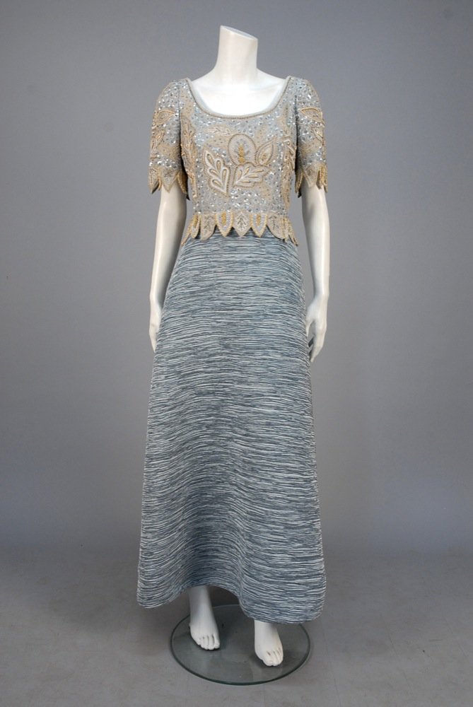 MARY McFADDEN  EVENING GOWN with SEQUINED BODICE, 1980s (1 of 3)