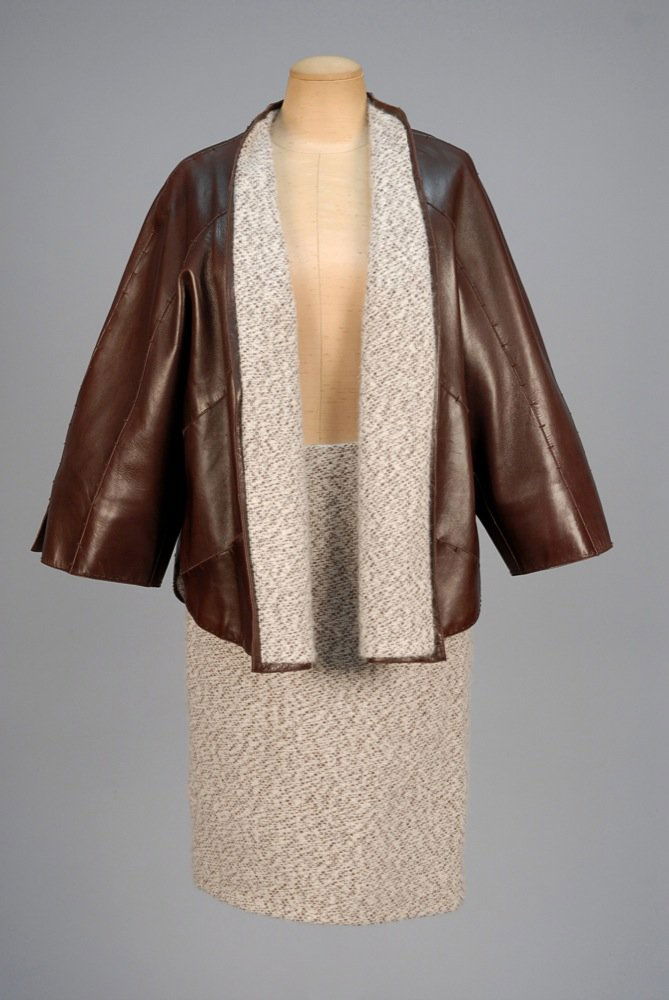 CHADO RALPH RUCCI LEATHER and CASHMERE SKIRT SUIT, 2003 (1 of 4)