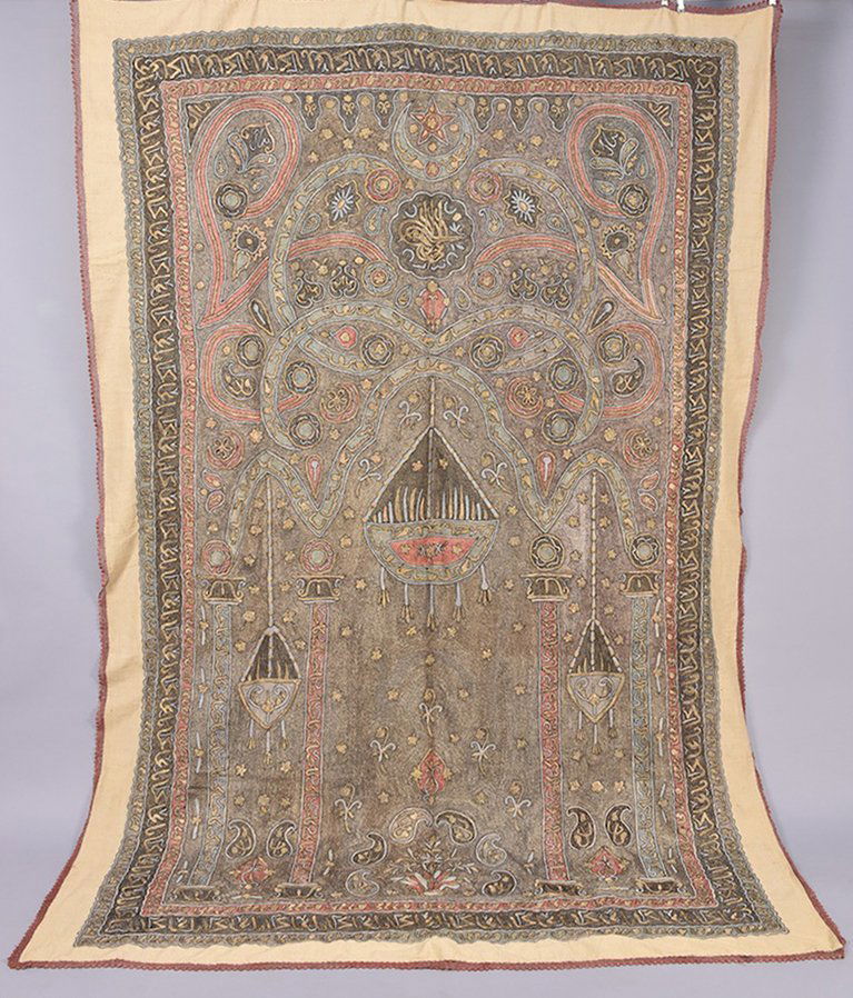 TURKISH EMBROIDERED MIHRAB, Early 20th C (1 of 4)
