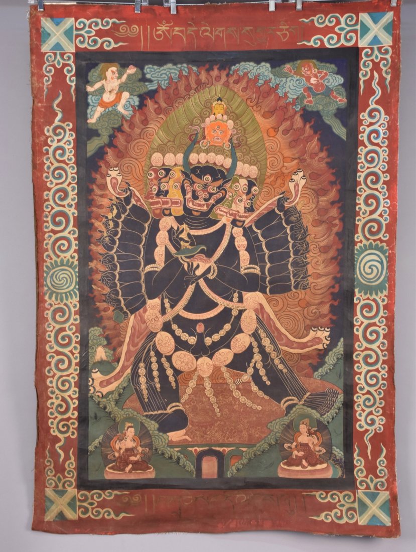 TIBETAN THANGKA, MODERN (1 of 3)
