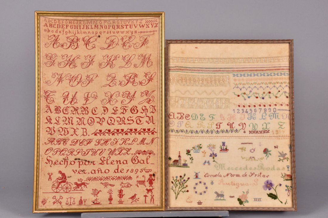 TWO SOUTH/CENTRAL AMERICAN COLONIAL SAMPLERS, 19th and (1 of 3)