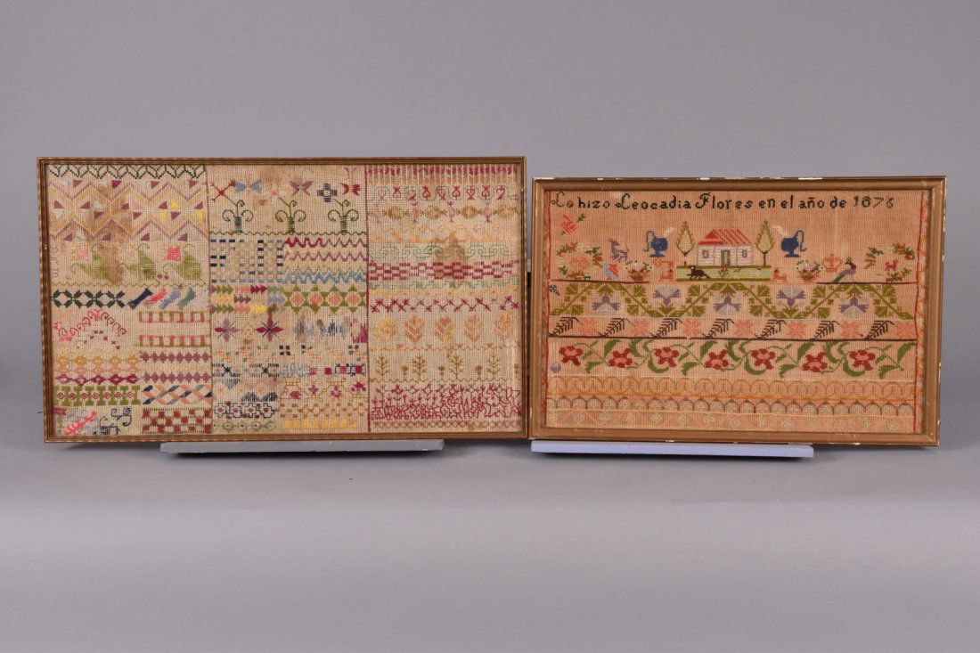 TWO SOUTH/CENTRAL AMERICAN COLONIAL SAMPLERS, 19th C. (1 of 2)
