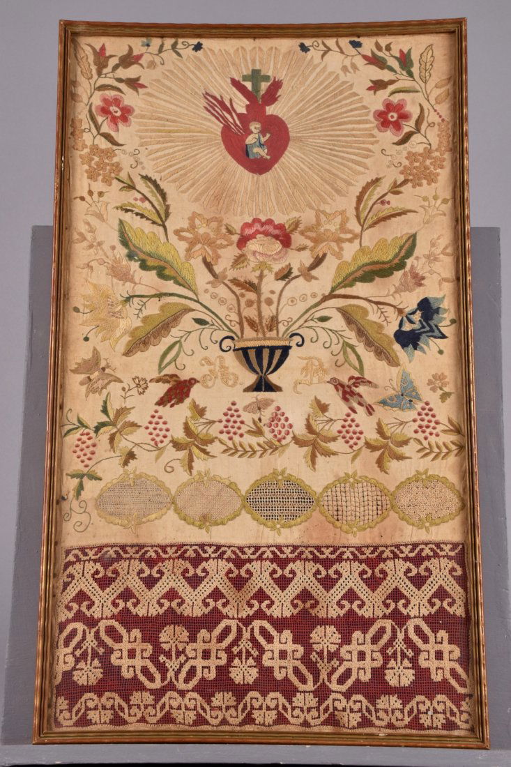 MEXICAN or SOUTH AMERICAN COLONIAL EMBROIDERY, 19th C. (1 of 1)