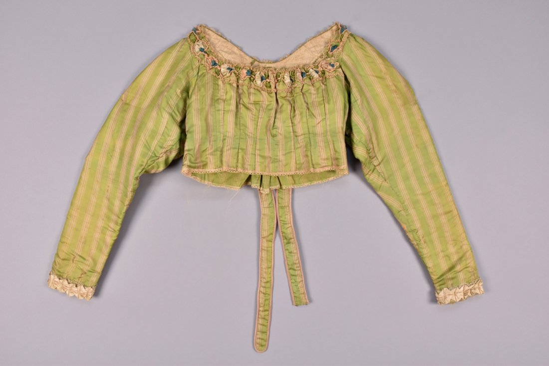 STRIPED SILK SPENCER, EARLY 19th C. (1 of 2)