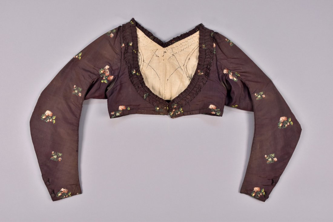 BROCADE SILK SPENCER, 1800 - 1830. (1 of 3)