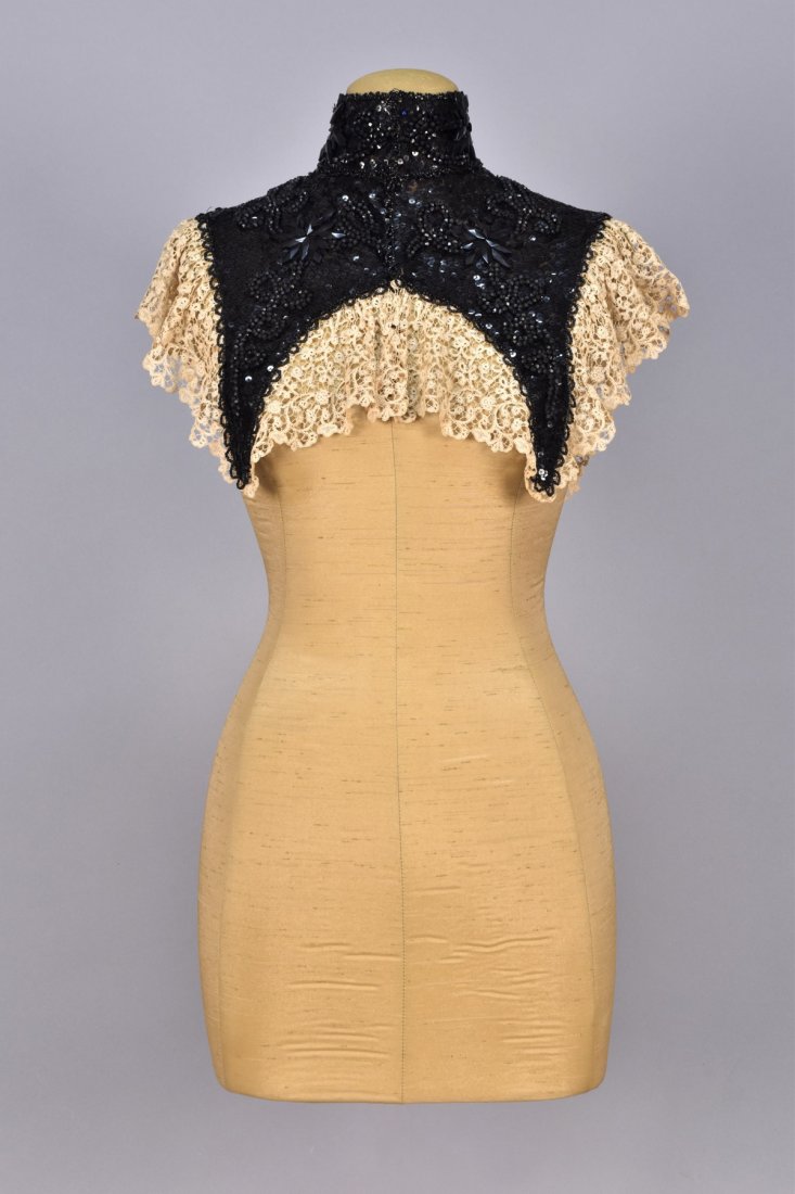 BEADED COLLAR with LACE, c. 1890. (1 of 3)