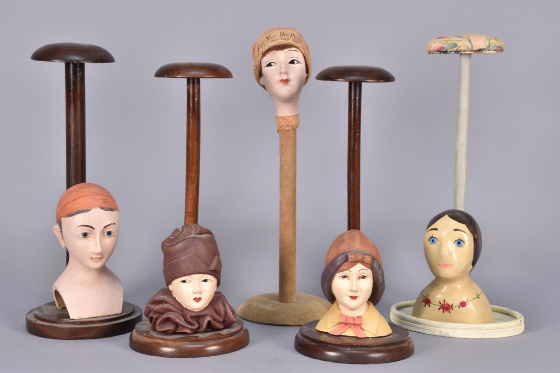 LOT of FIGURAL HAT STANDS, 1920s - 1930s. (1 of 1)