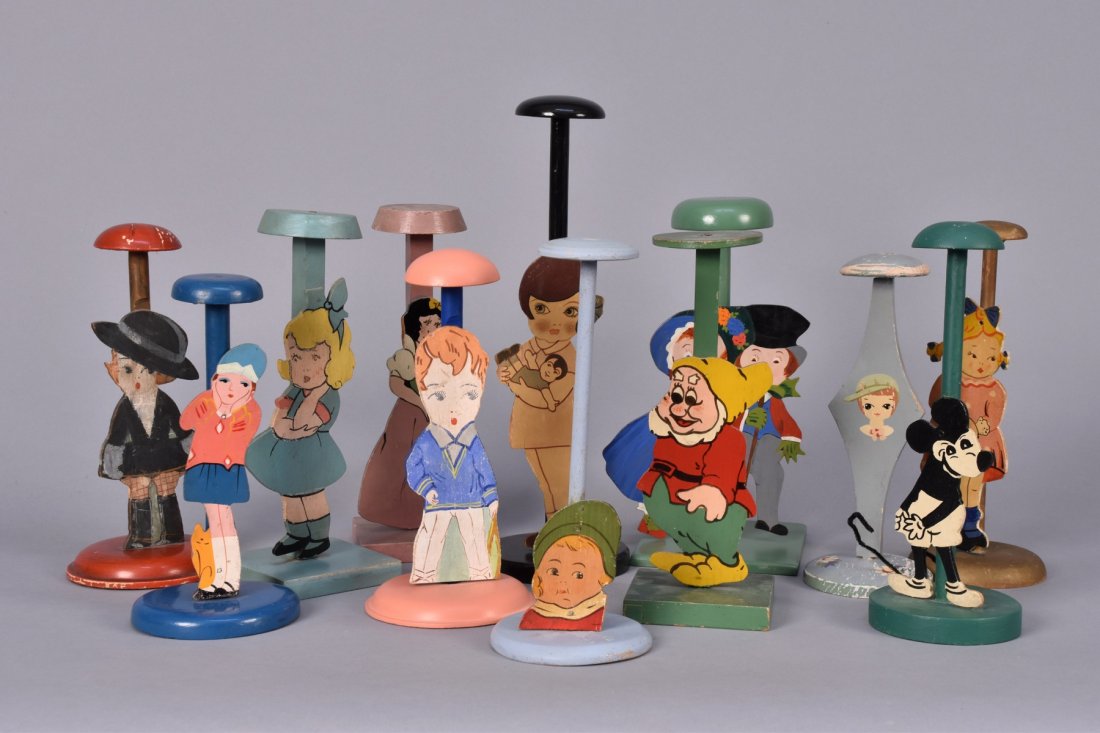 LOT of FIGURAL HAT STANDS, 1920s - 1930s (1 of 1)