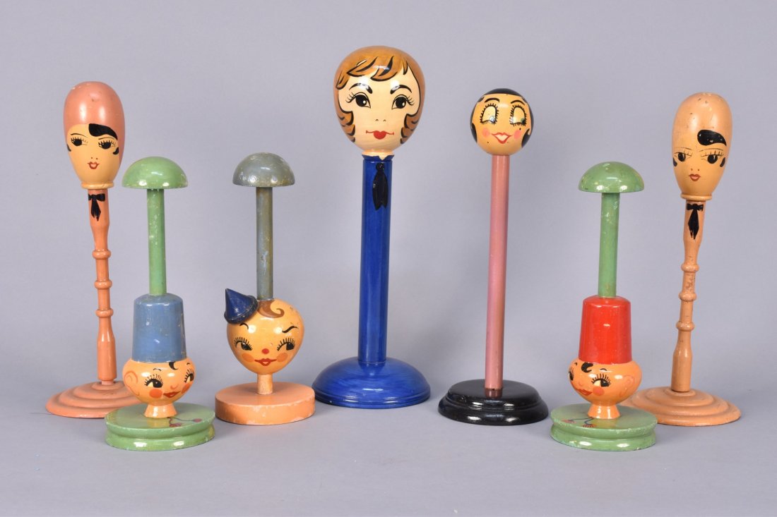 LOT of FIGURAL HAT STANDS, 1920s - 1930s. (1 of 1)