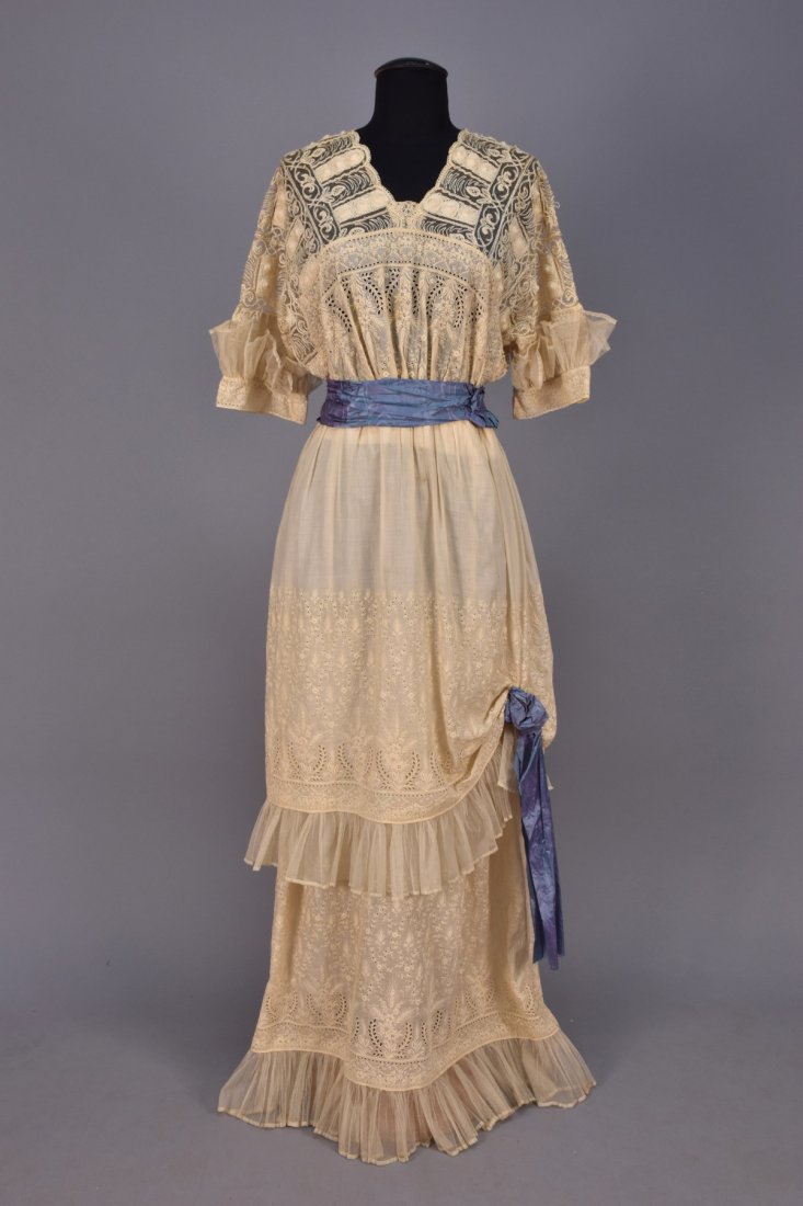 GARDEN DRESS with LACE and EMBROIDERY,1916 - 1917. (1 of 5)