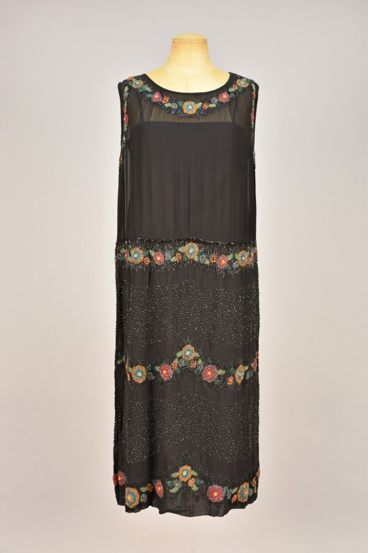 POLYCHROME BEADED DRESS, 1920s. (1 of 4)
