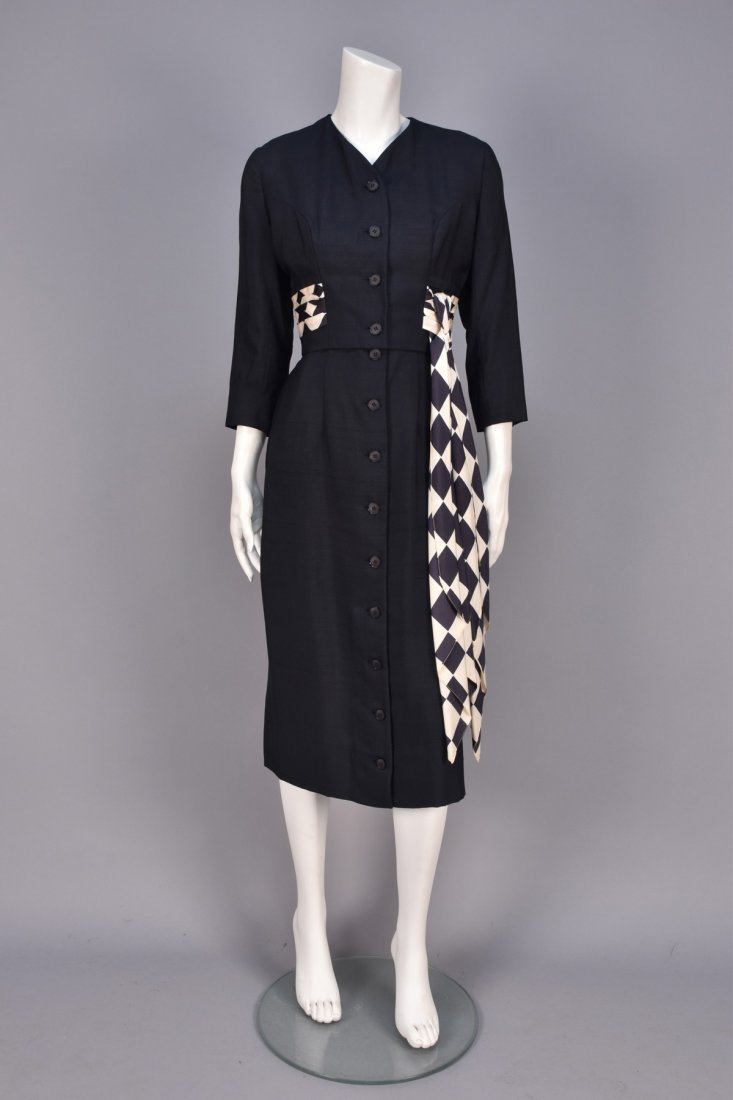 WILLIAM FOX SILK DAY DRESS and JACKET, MID 20th C. (1 of 6)