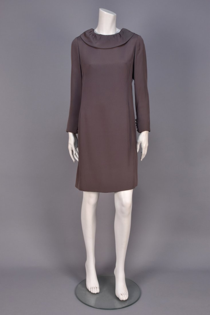 TEAL TRAINA SILK DAY DRESS, 1960s. (1 of 5)