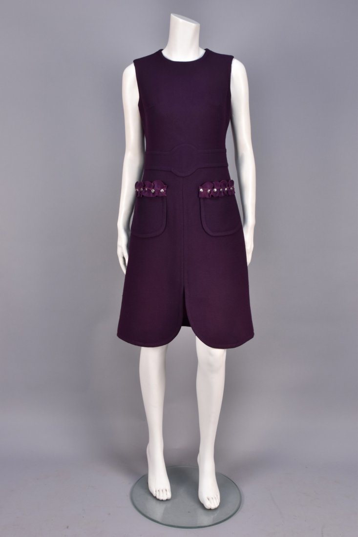 PIERRE CARDIN PARIS WOOL DAY DRESS, 1960s. (1 of 4)