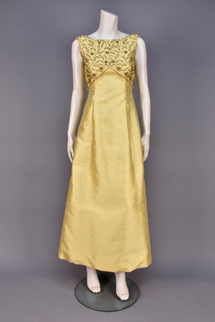MALCOLM STARR BEADED EVENING DRESS, 1960s. (1 of 3)