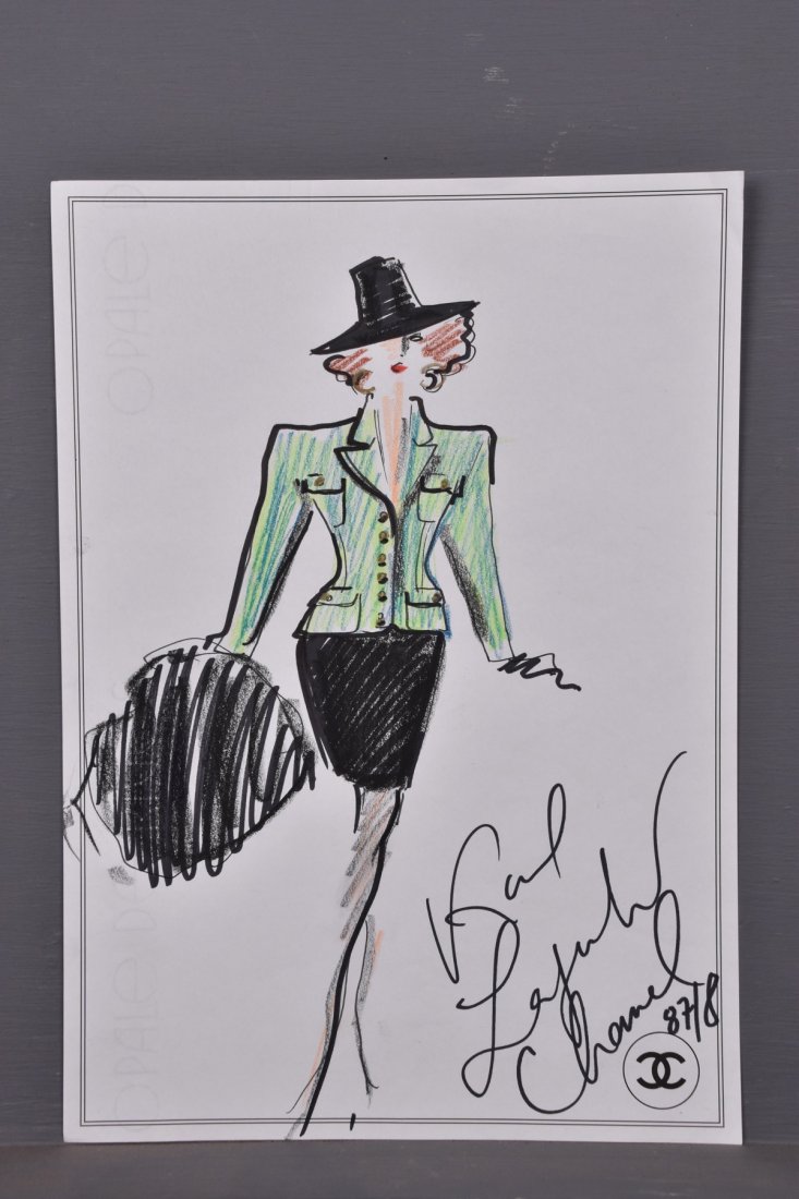 KARL LAGERFELD for CHANEL FASHION ILLUSTRATION, 1987 (1 of 1)