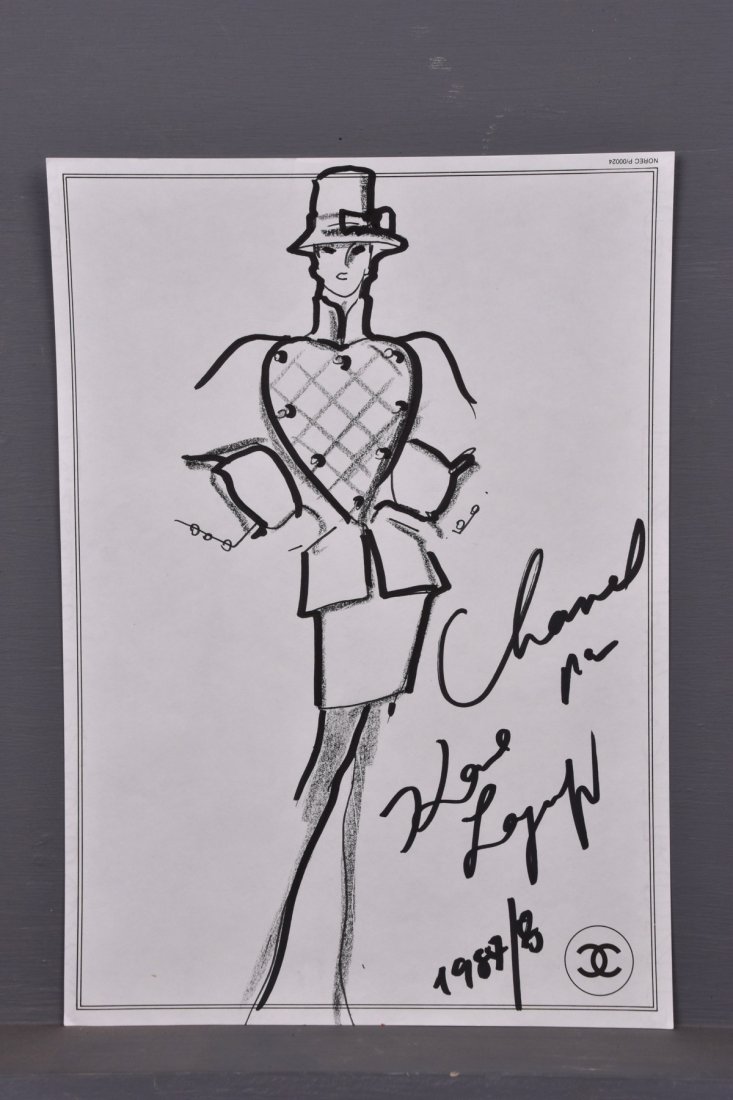 KARL LAGERFELD FOR CHANEL FASHION ILLUSTRATION, 1987 (1 of 1)