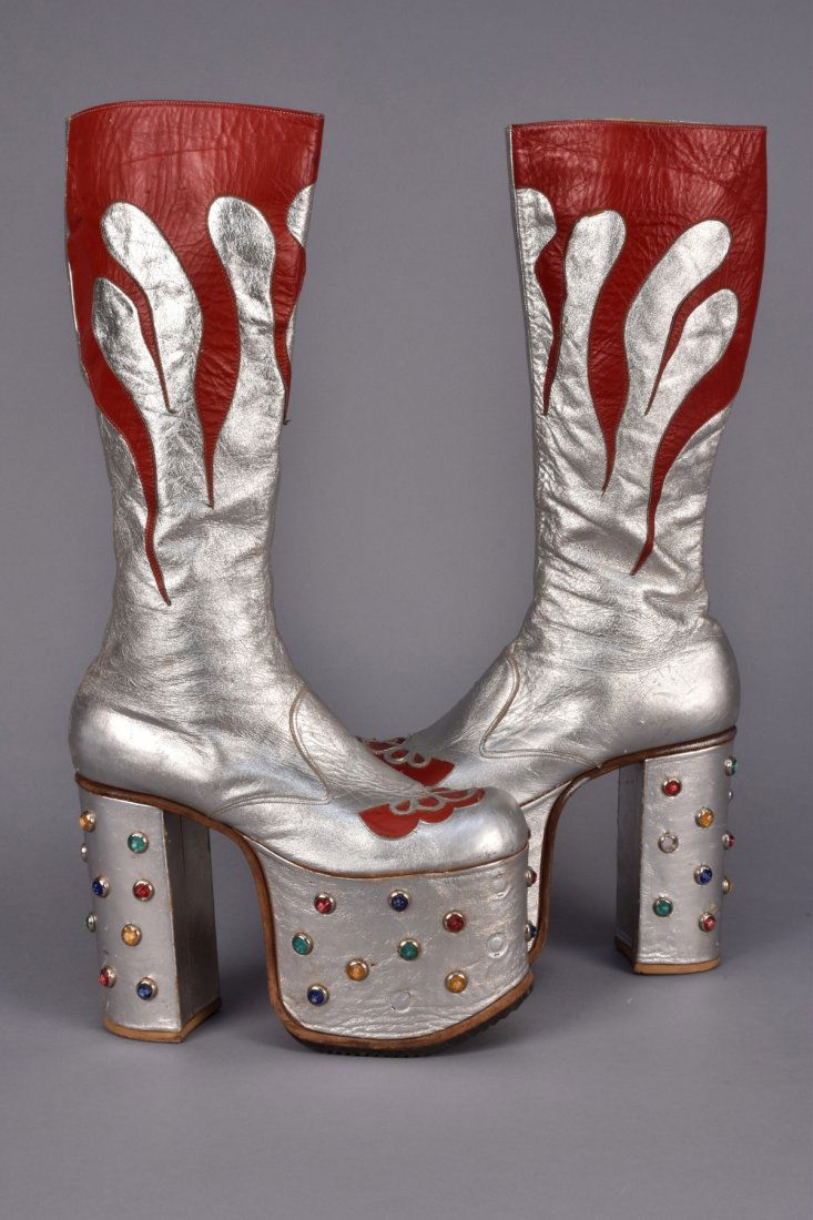 MANS GLAM ROCK PLATFORM BOOTS, c. 1970.