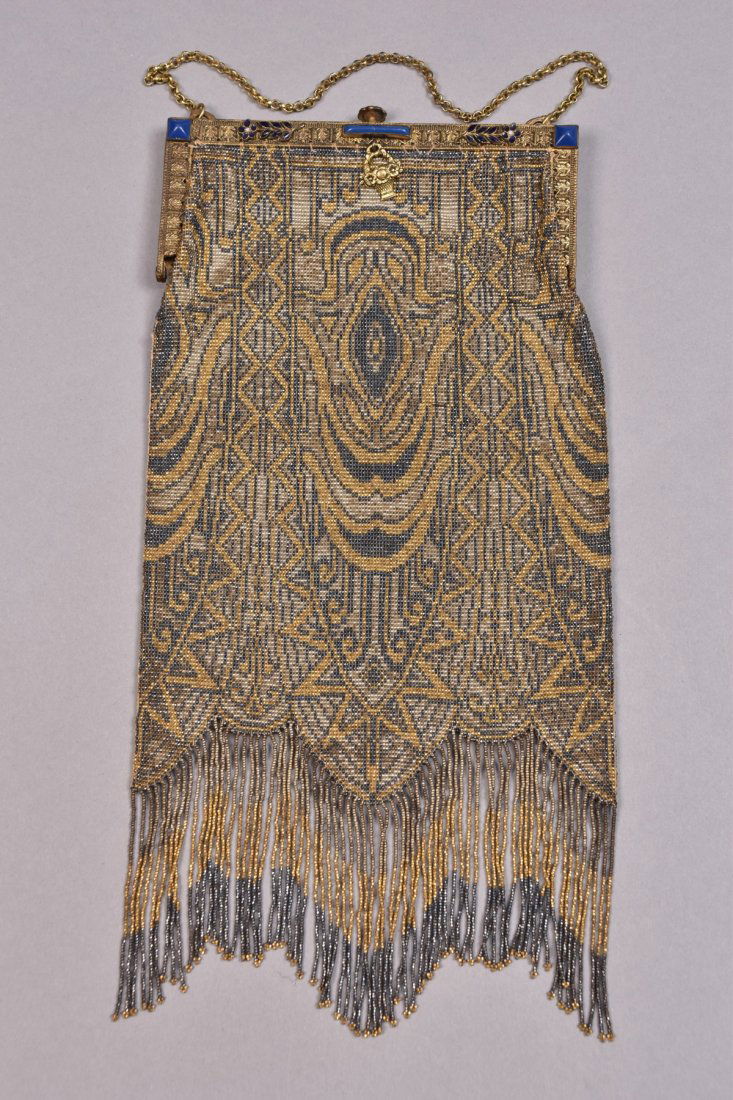 LARGE DECO STEEL BEADED BAG, EARLY 20th C. (1 of 3)