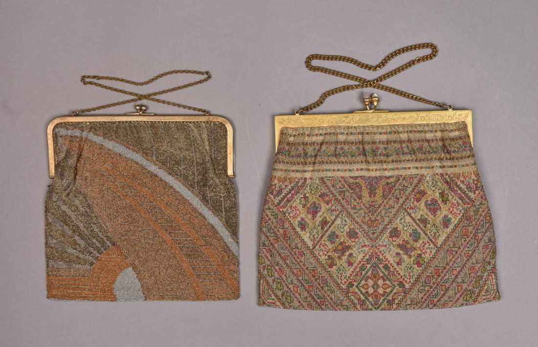 FRENCH ART DECO MICRO-STEEL BEADED BAG, 1920s - 1930s. (1 of 3)