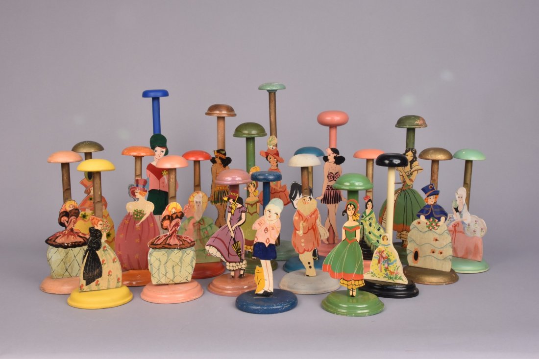 TWENTY-ONE FIGURAL HAT STANDS, c. 1930 (1 of 1)