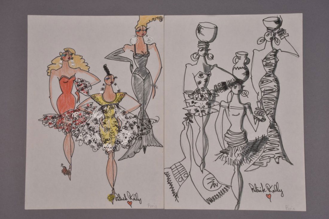 TWO PATRICK KELLY FASHION ILLUSTRATIONS (1 of 1)