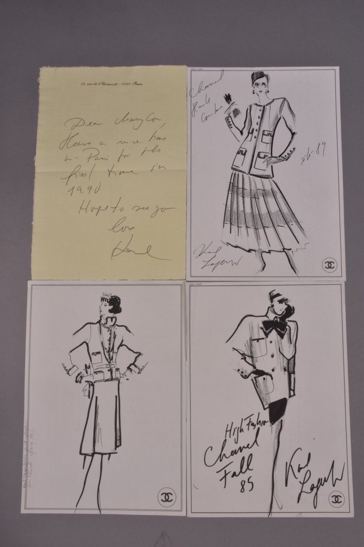 THREE KARL LAGERFELD for CHANEL FASHION ILLUSTRATIONS (1 of 1)