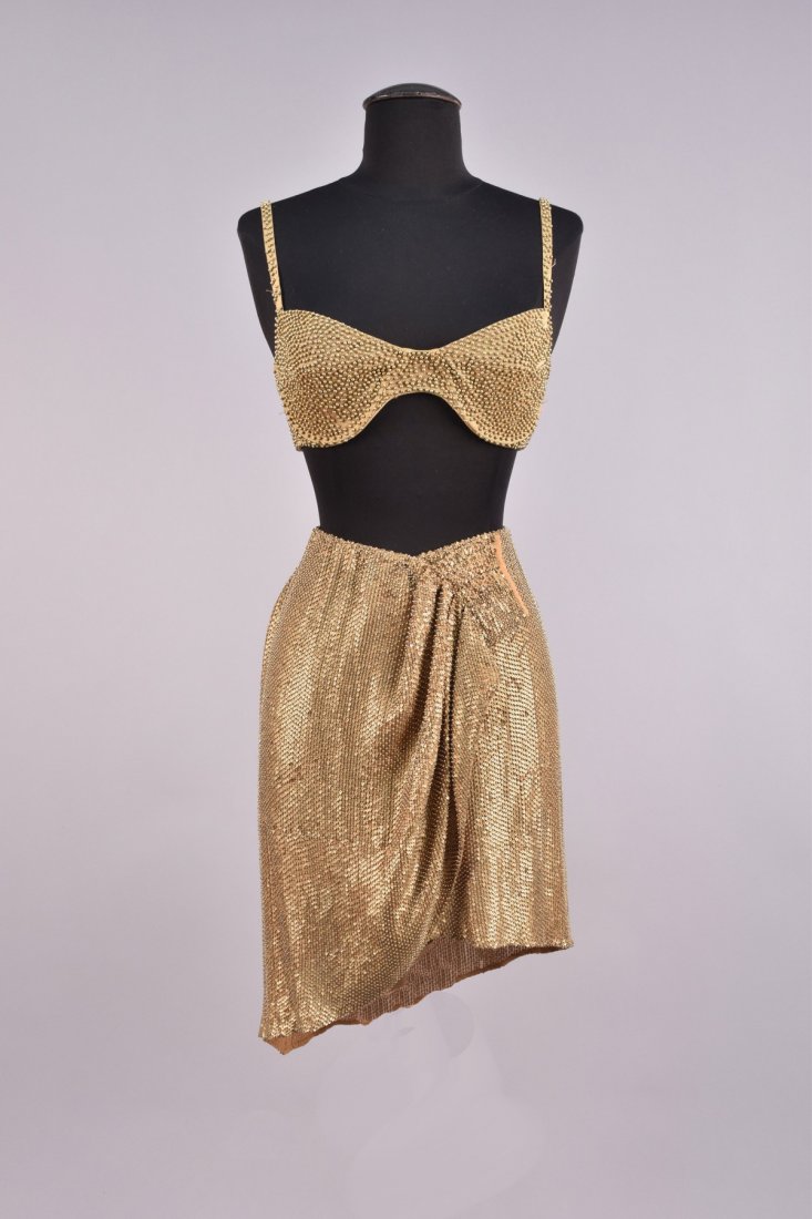 DONNA KARAN SAMPLE BEADED BRA and SKIRT. (1 of 4)