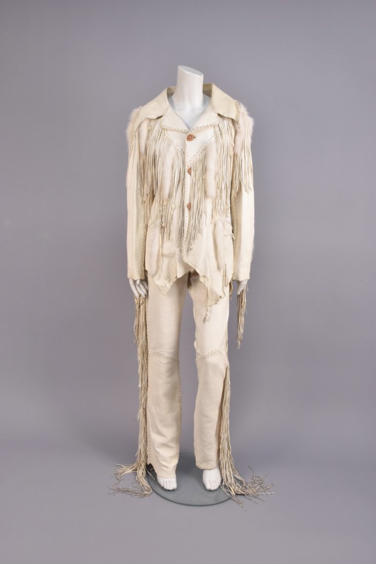 MAHOPA FRINGED LEATHER JACKET and PANTS, 1970s. (1 of 5)