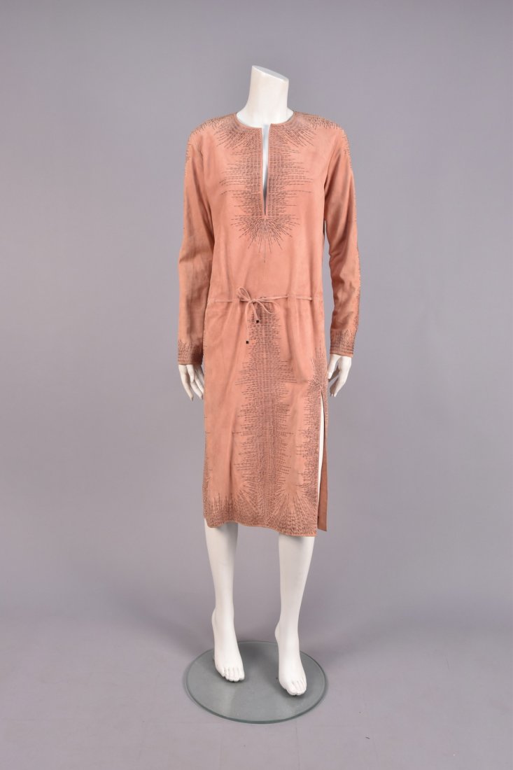 TOM FORD for GUCCI SUEDE DRESS with SILVER EMBROIDERY. (1 of 3)