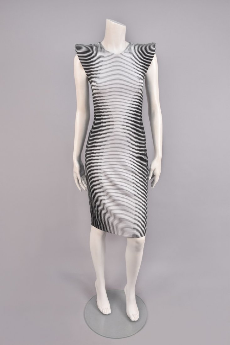 ALEXANDER McQUEEN OPTICAL PATTERN KNIT SHEATH, 2009. (1 of 6)