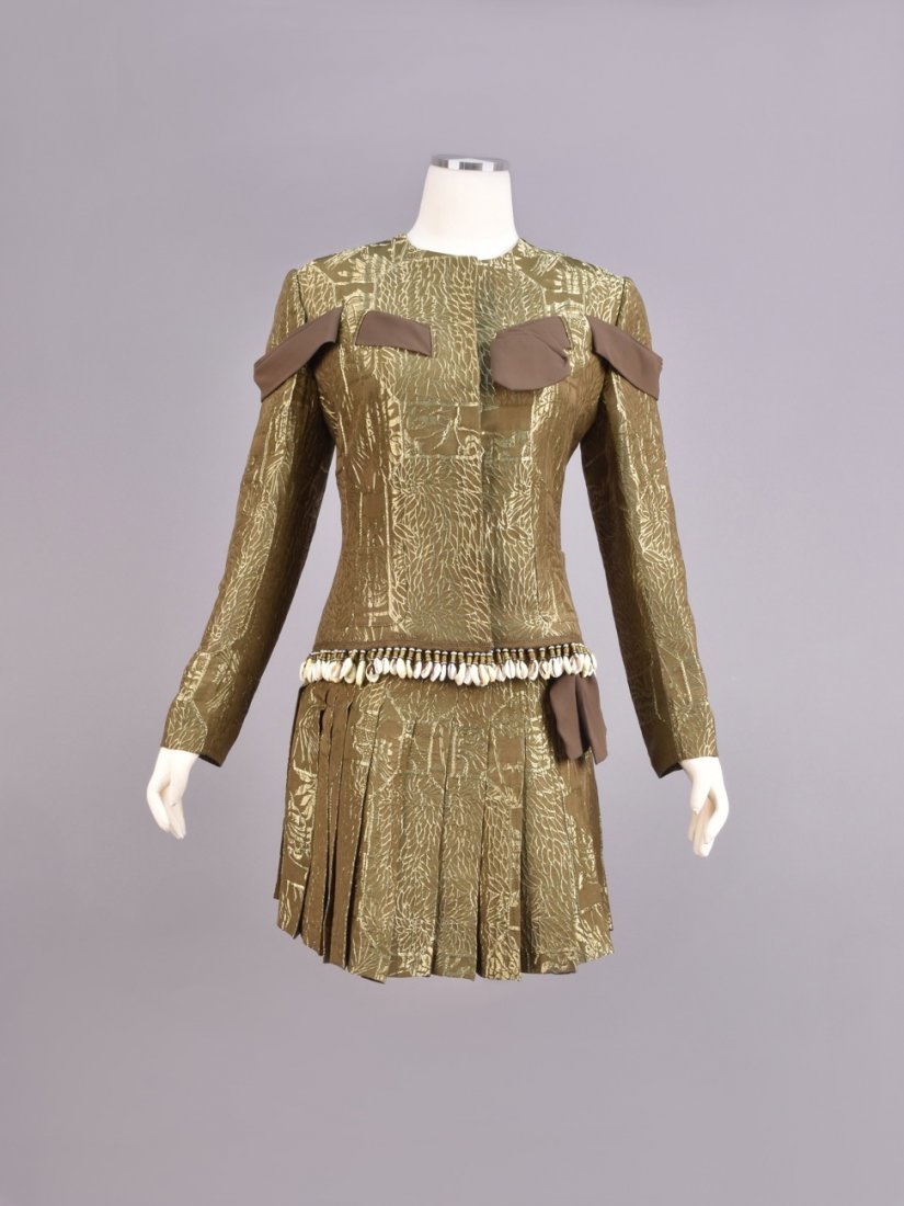 DIOR METALLIC BROCADE SKIRT SUIT with SEASHELLS, 2003. (1 of 5)