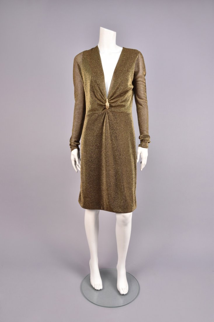 TOM FORD for GUCCI GLITTERING DRESS with GILT TIGER, (1 of 5)