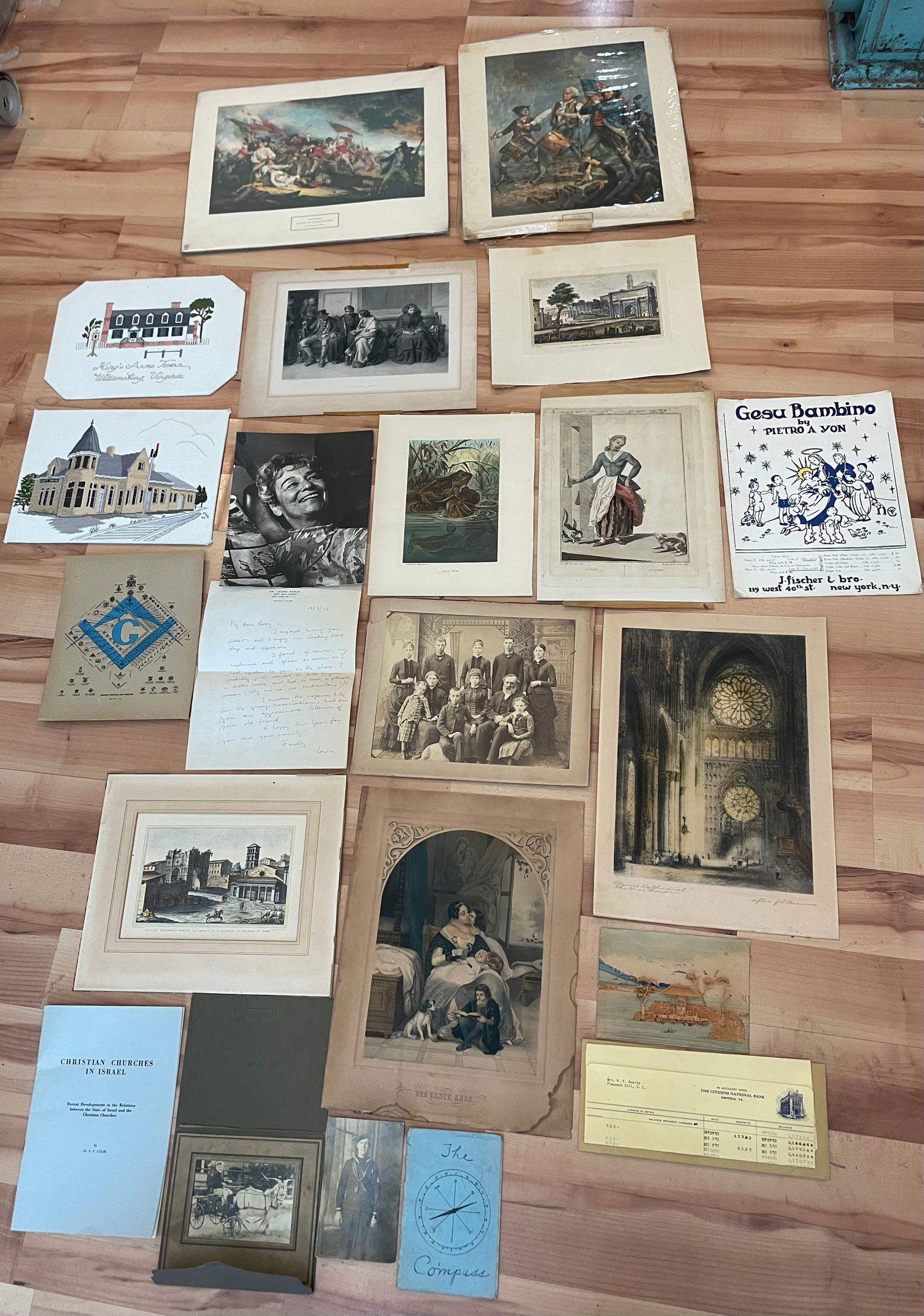 Antique Ephemera & Artwork Job Lot 1800s-1900s Photographs Etchings Lithographs (1 of 18)