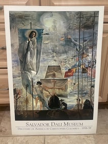 Original Salvador Dali Museum Exhibition Poster Christopher Columbus 30x21in 1986
